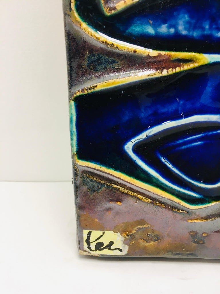 Helmut Schaffenacker Large MidCentury Rectangular Ceramic Wall Plate