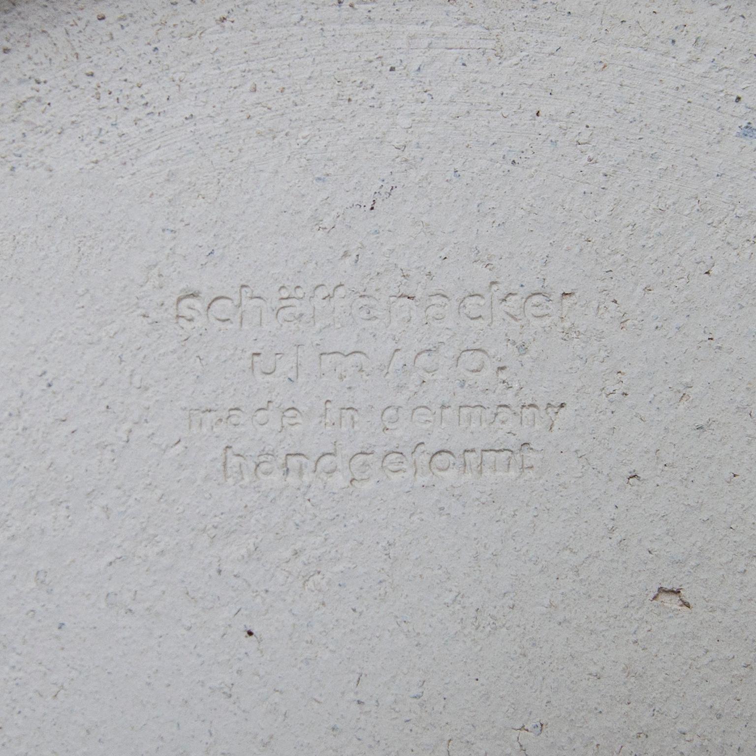 Helmut Schäffenacker Unique Face Stoneware Plate, 1960s In Good Condition In Munich, DE