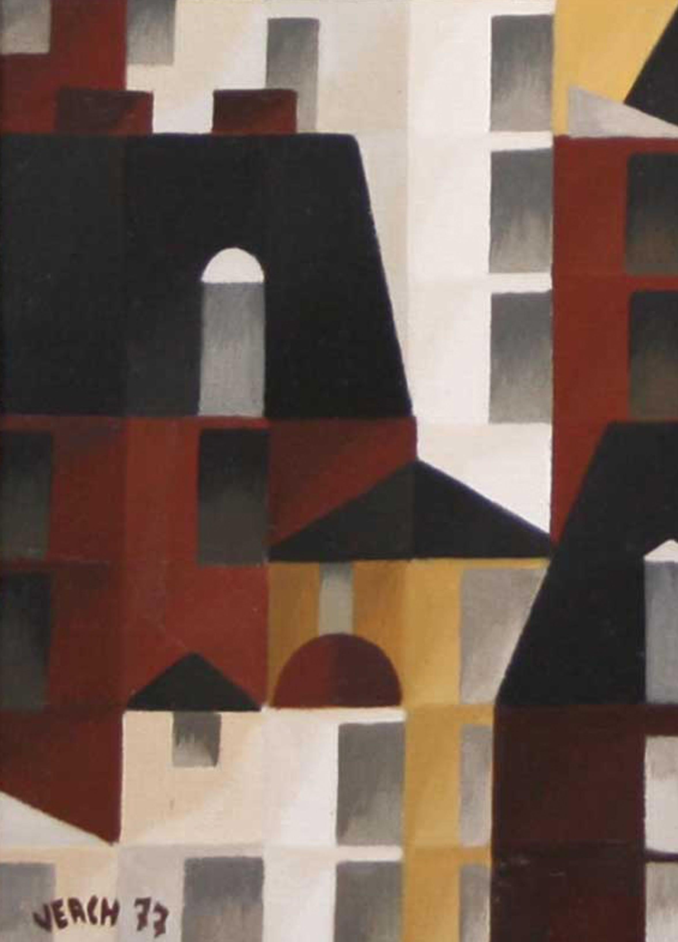 Dächer und Türme / Roofs and Towers - Cubist Painting by Helmut Verch