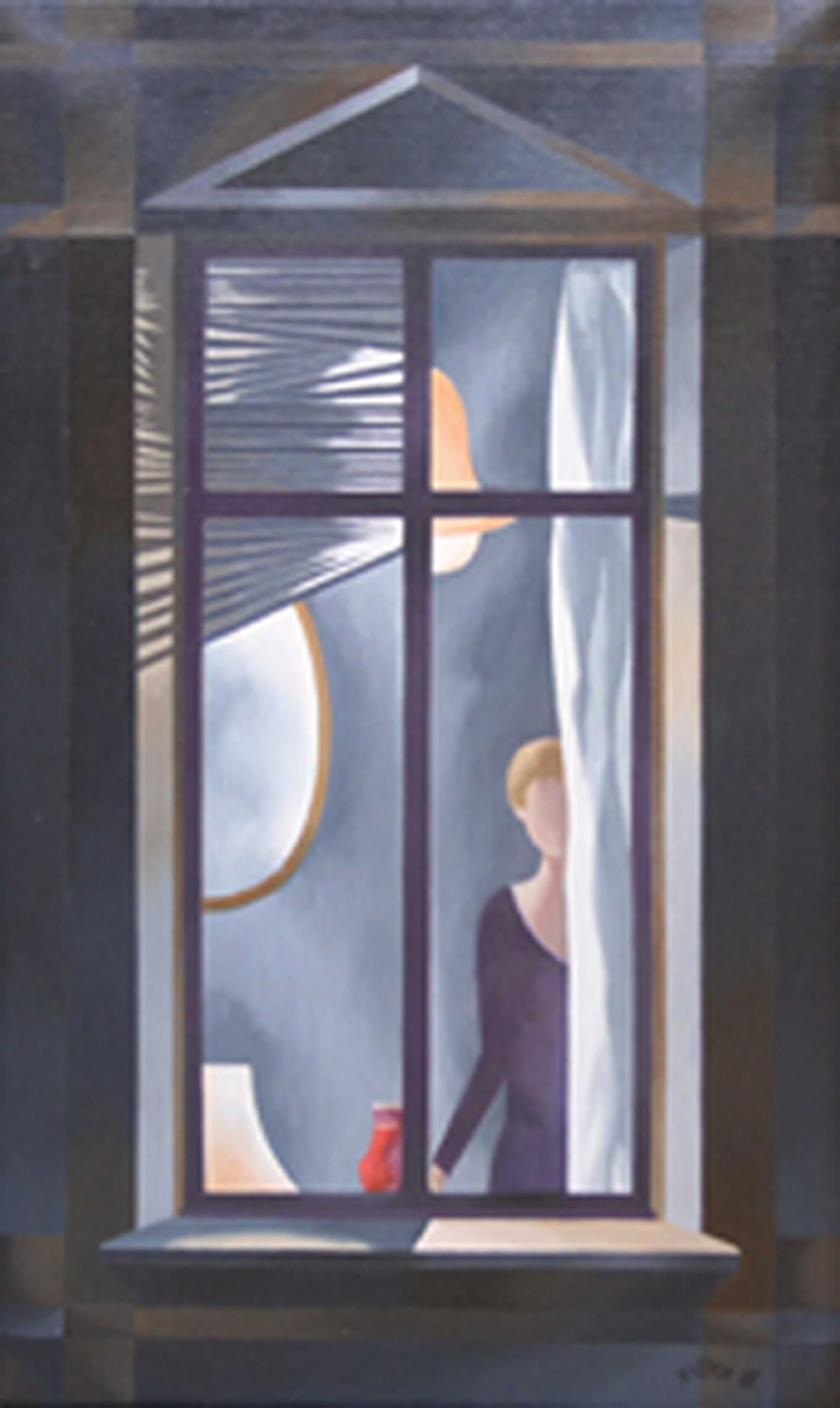 Helmut Verch Figurative Painting - Frau am Fenster