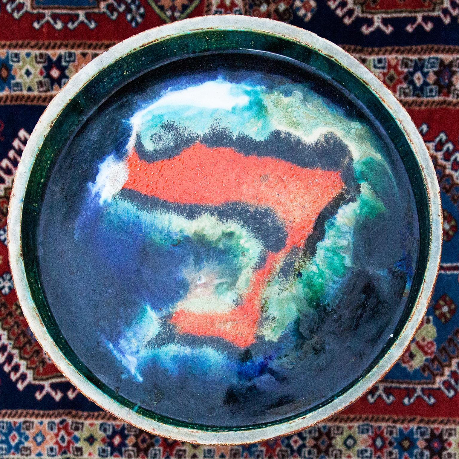 Metal Helmuth Schäffenacker Unique Ceramic Side Table 1960s