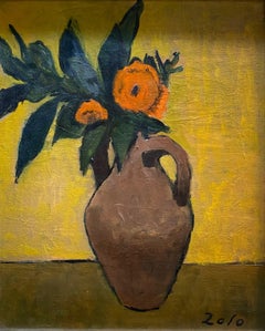 "Marigold flowers" by Helene Zolo - Oil on canvas 38x46 cm