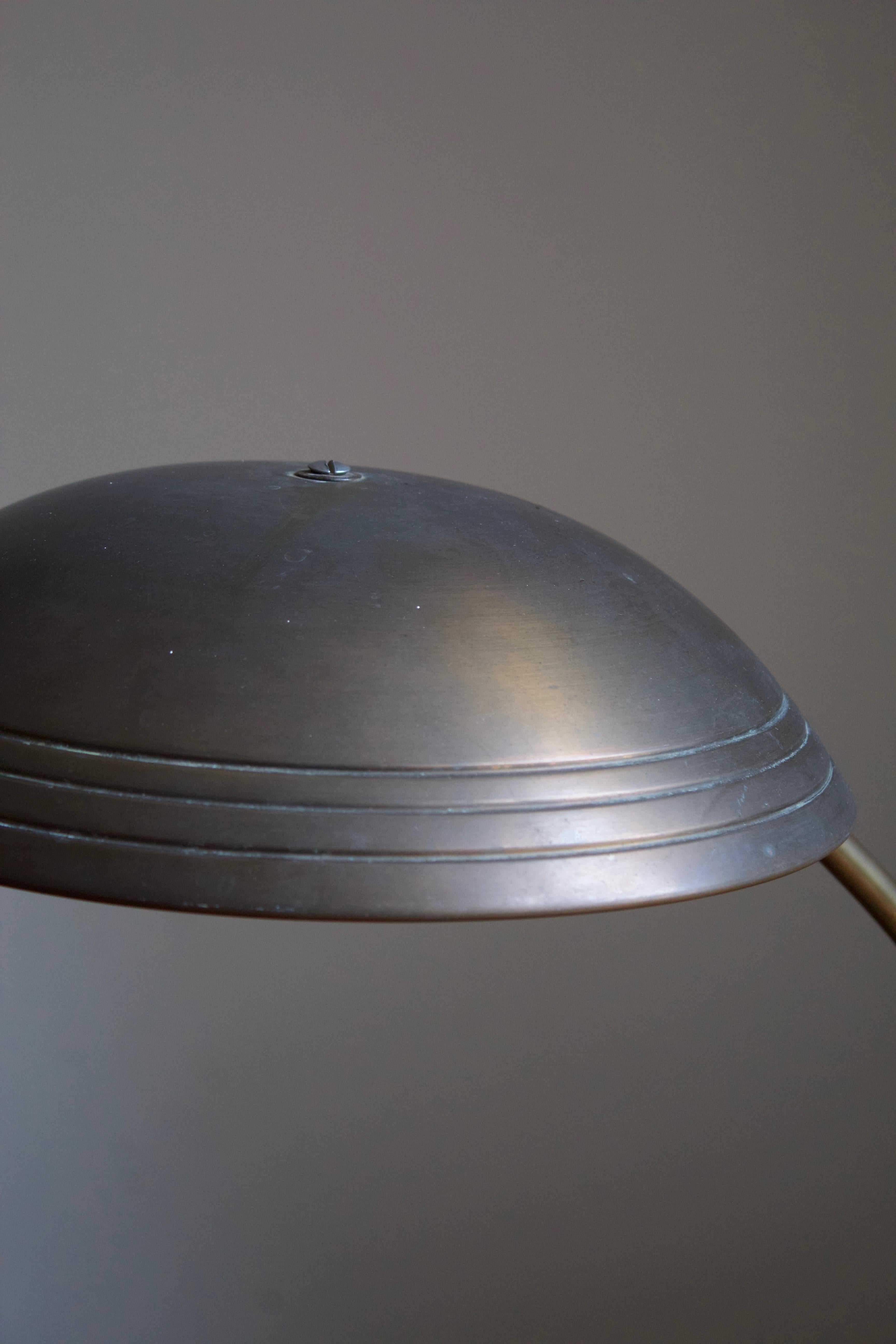 Mid-Century Modern Helo, Adjustable Table Lamp, Brass, Germany, 1950s