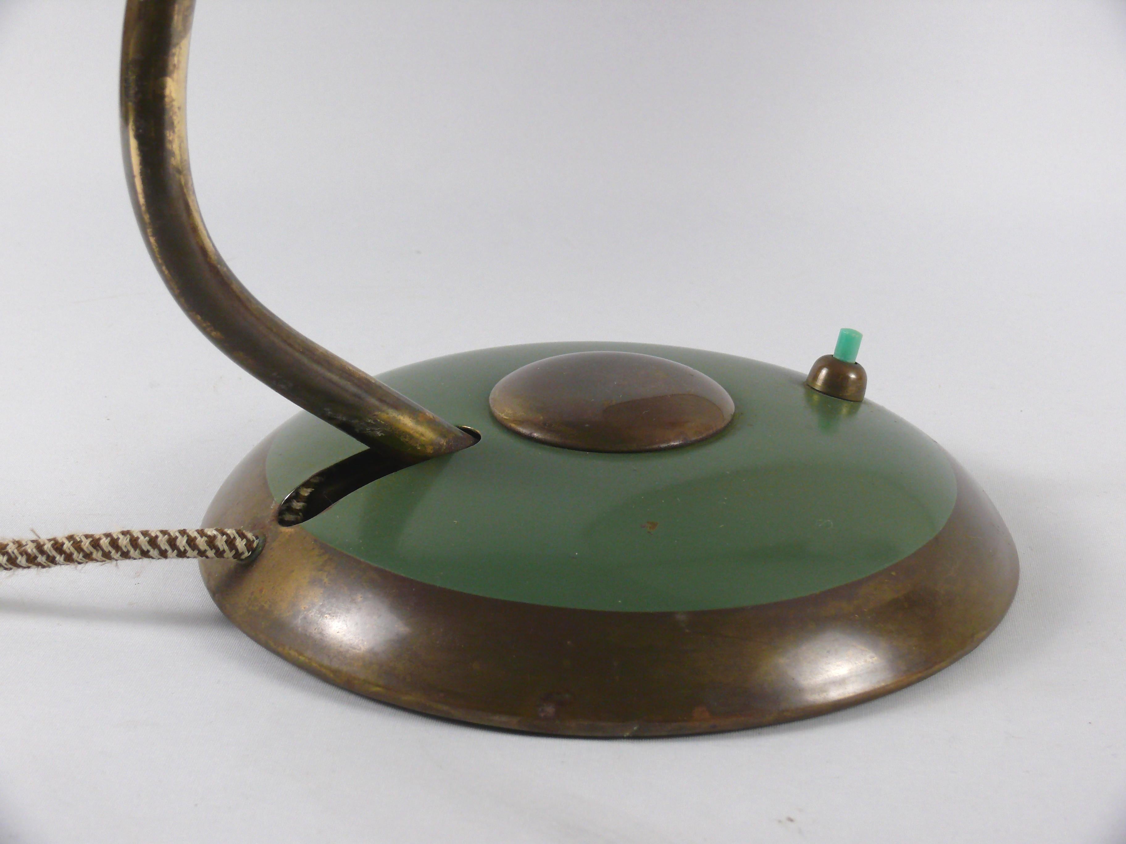 Helo Brass Table Lamp XL, Desk Lamp with Adjustable Shade, Germany, 1950s 4