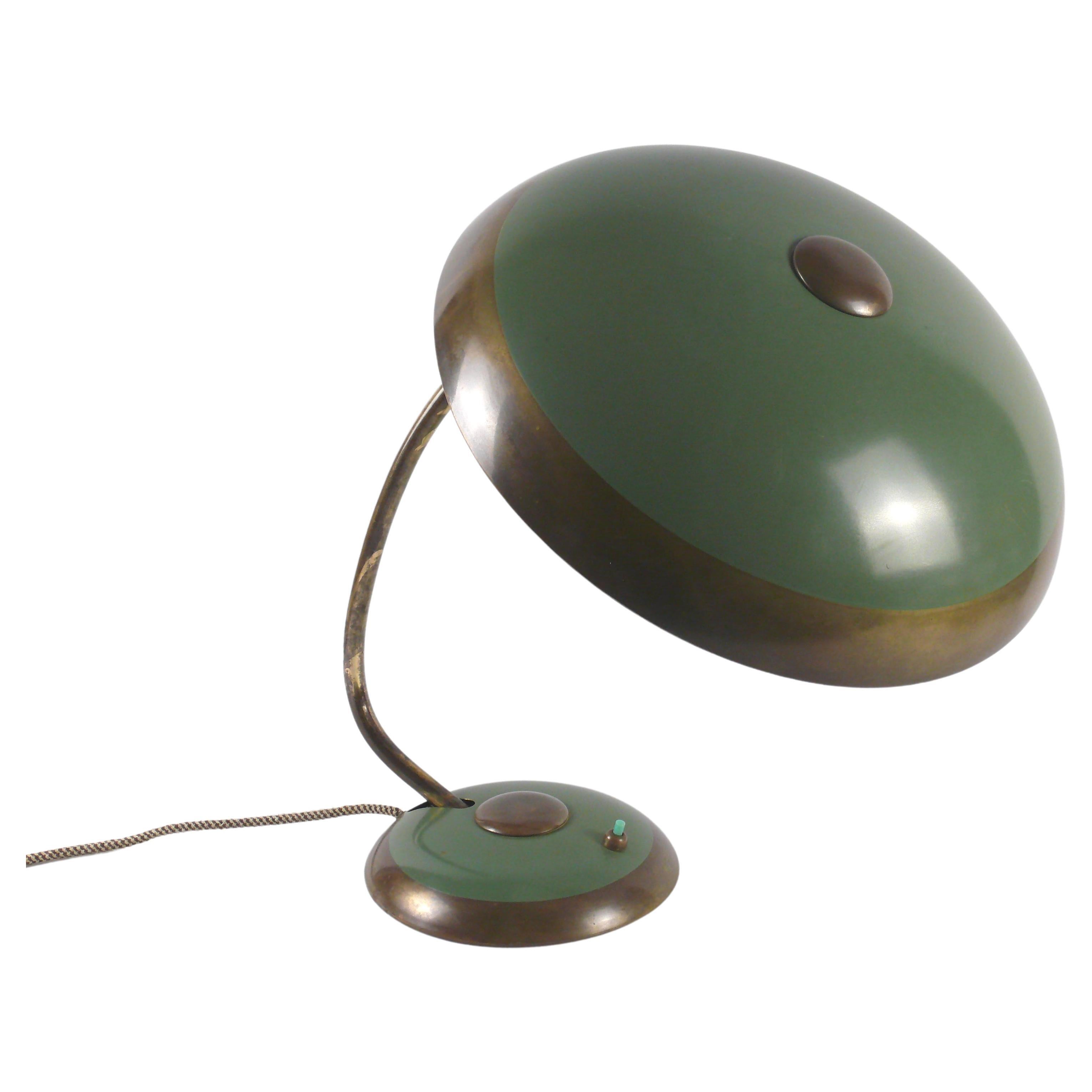 Helo Brass Table Lamp XL, Desk Lamp with Adjustable Shade, Germany, 1950s