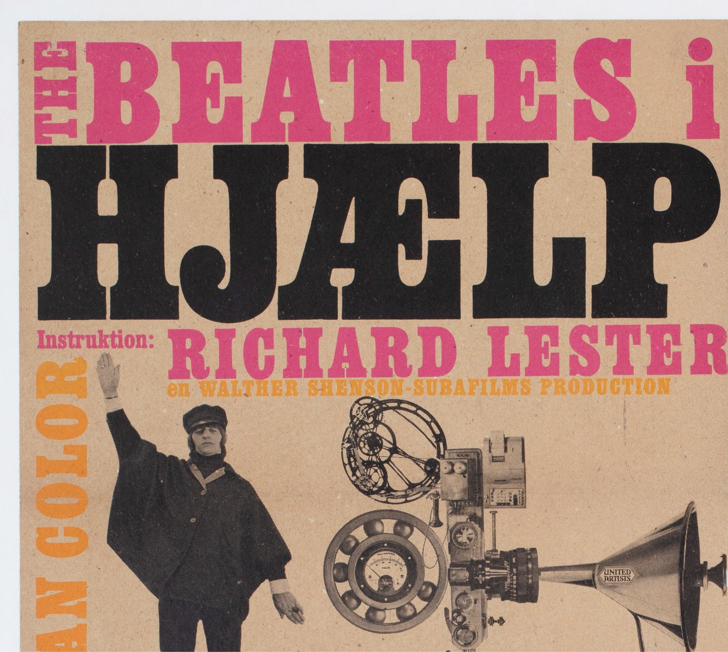 Italian Help! 1965 Danish 1 Sheet Film Poster, The Beatles For Sale
