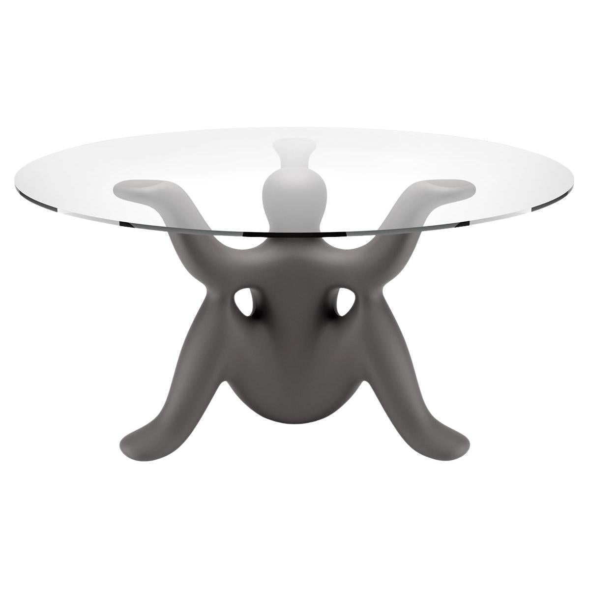 Table Helpyourself en verre et polyéthylène noir par Philippe Starck