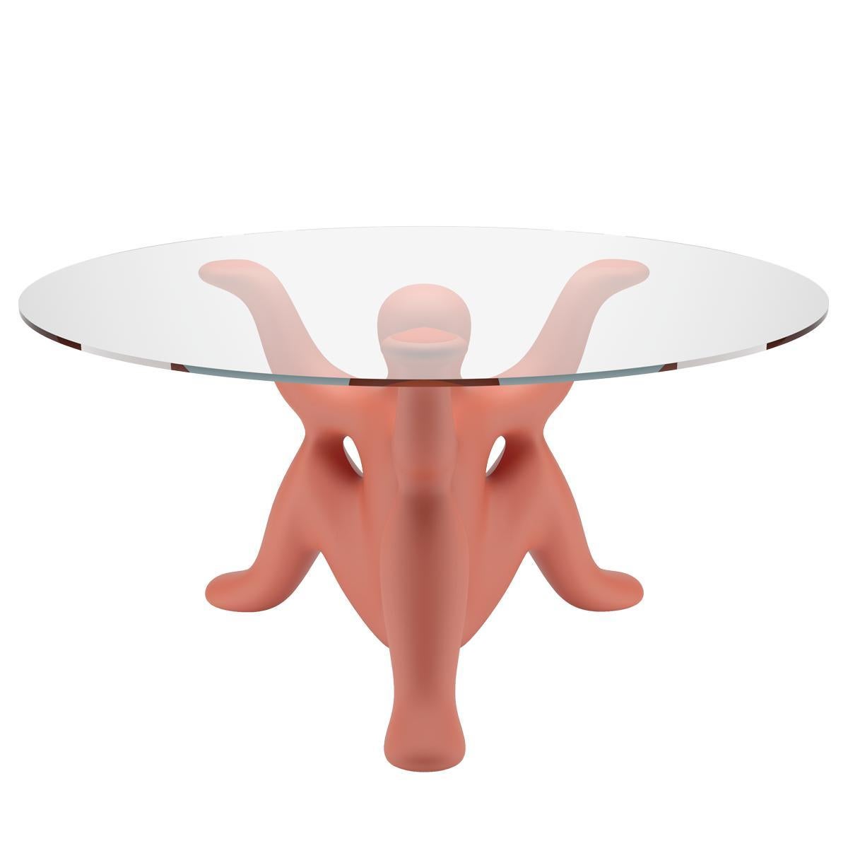 Mesa Helpyourself de cristal y polietileno terracota de Philippe Starck en Nuevo estado para la venta en Brooklyn, NY