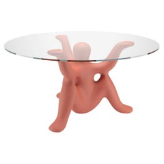 Helpyourself Table in Glass and Terracotta Polyethylene by Philippe Starck