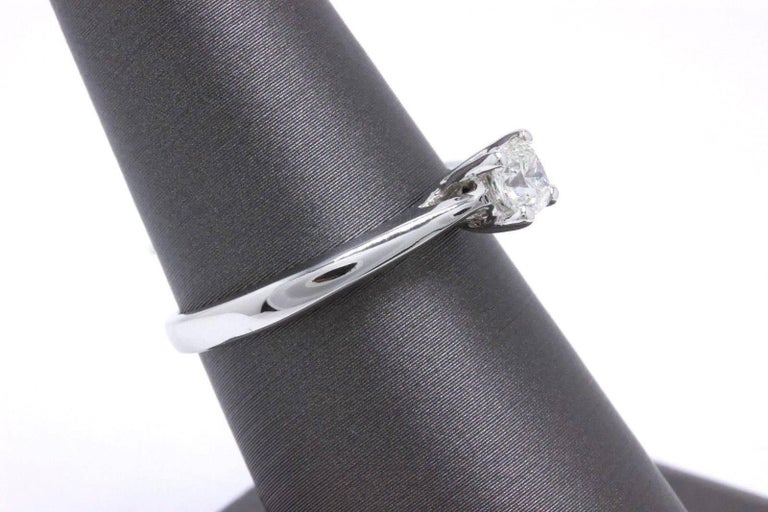 Helzberg Ideal Square Diamond Ring 0.45 Carat H VS2 18 Karat White Gold