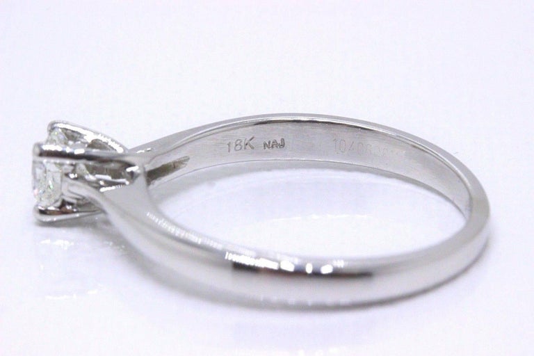 Helzberg Ideal Square Diamond Ring 0.45 Carat H VS2 18 Karat White Gold