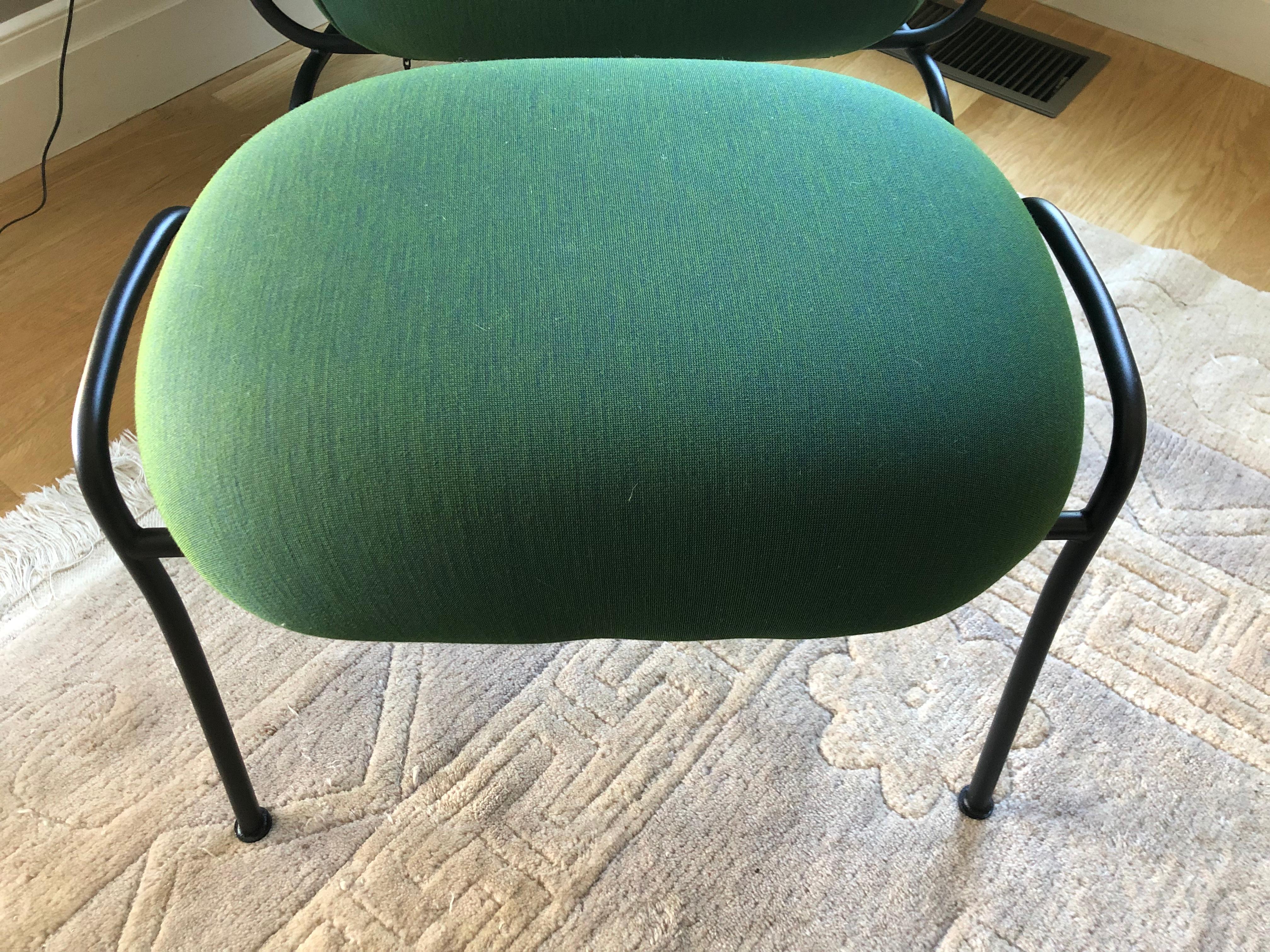 Modern Hem Peacock Hai Chair with Ottoman, Designer Luca Nichetto