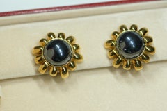 Hematite and Gold Earrings by Harry Winston