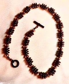 Hematite and gold necklace
