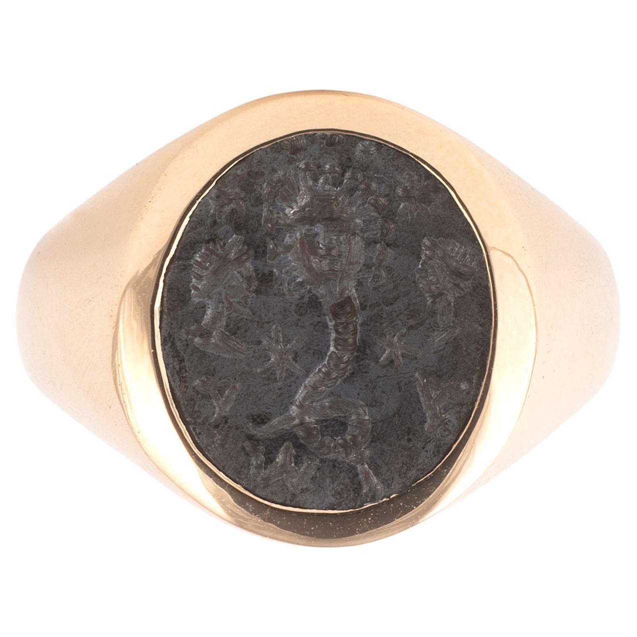 Romain classique Hematite Gnostic inscrit en taille-douce Période romaine 2e-4e siècle avant J.-C. en vente