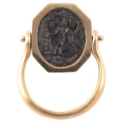 Anello di ematite gnostico intagliato del II-III secolo d.C.