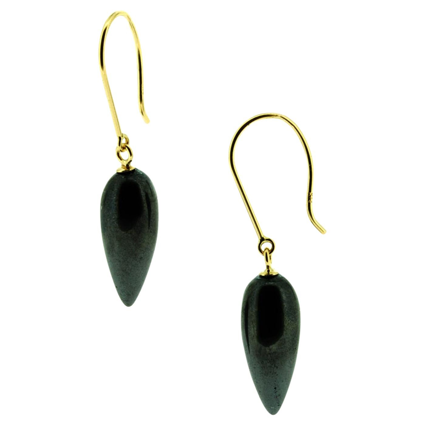 Hematite Gold Earrings For Sale