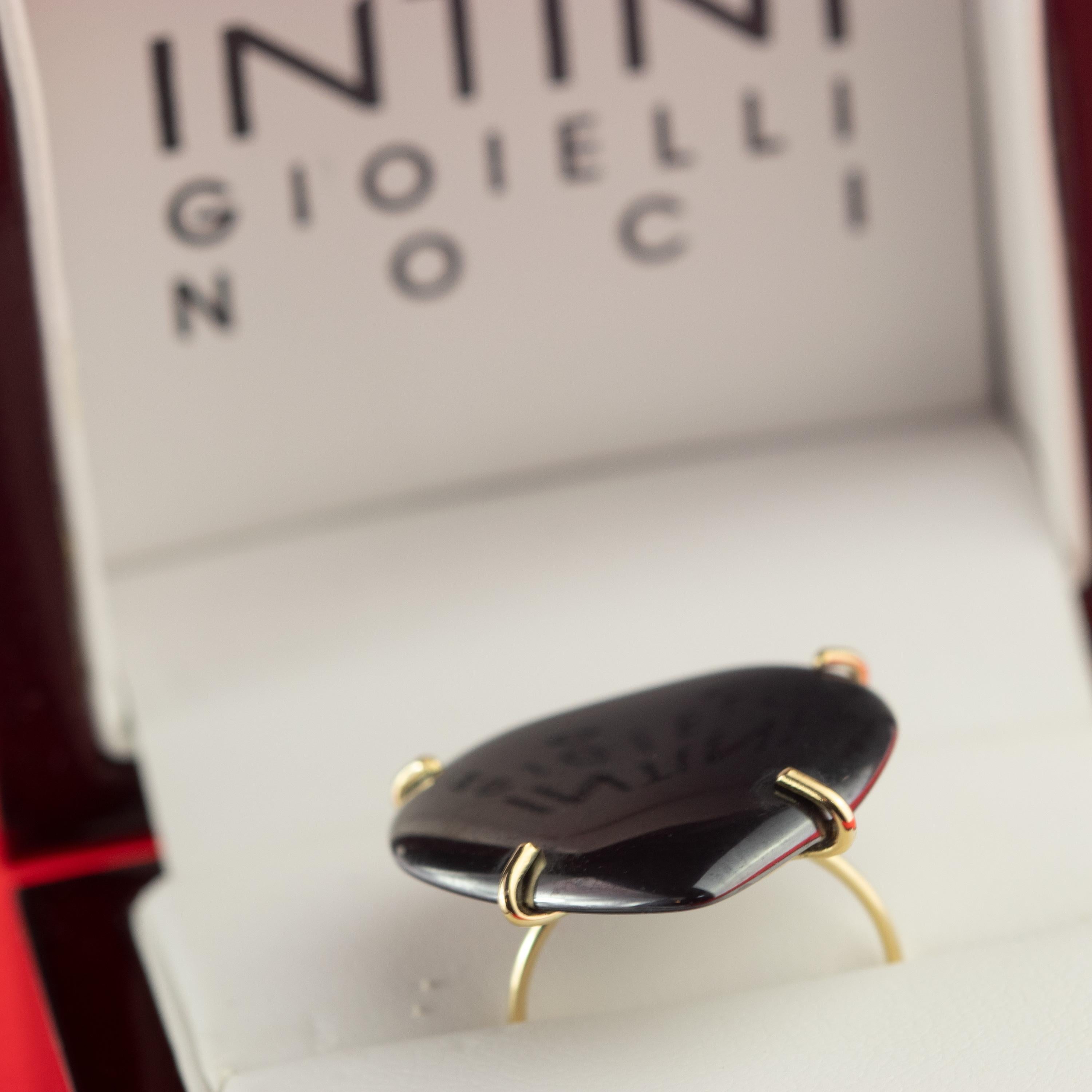 Cuore di ematite in oro giallo 18 carati Anello sottile di San Valentino in stile Boho Love in vendita 4