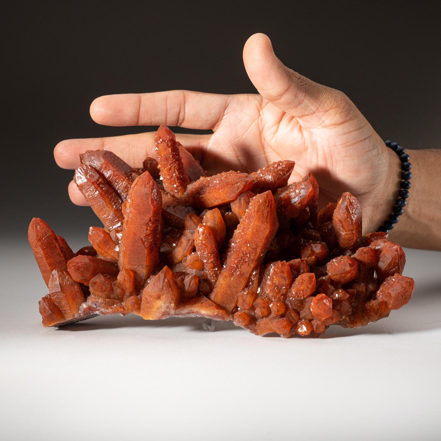 Chinois Minéral hématite et grappe de cristal de quartz du Maroc en vente