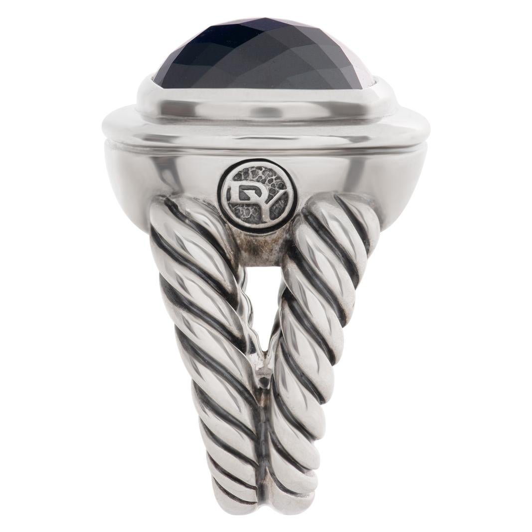 Hematite Ring in Sterling Silver, David Yurman Albion In Excellent Condition In Surfside, FL