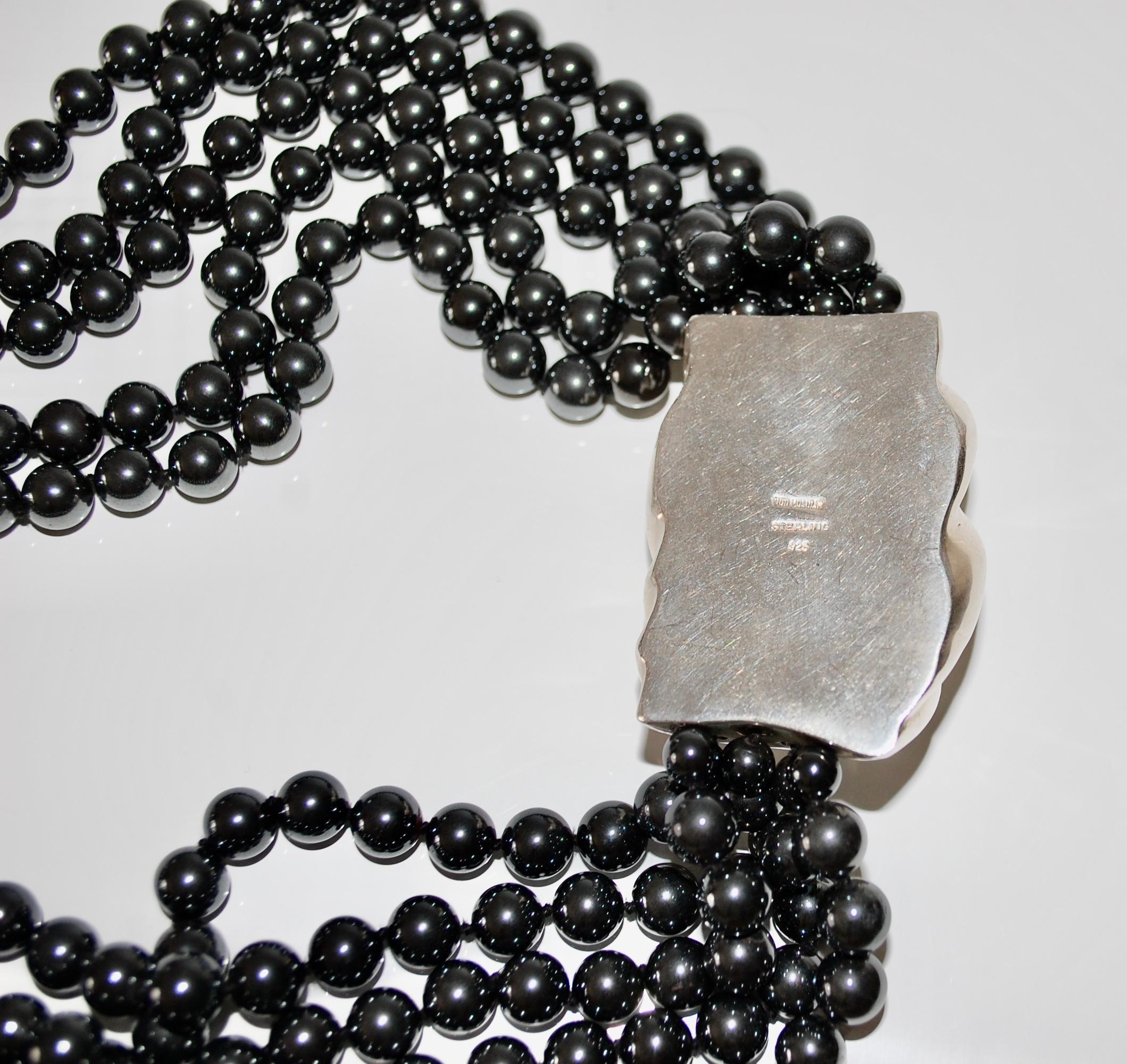 Artigiano Collana in argento sterling con ematite di Patricia von Musulin in vendita