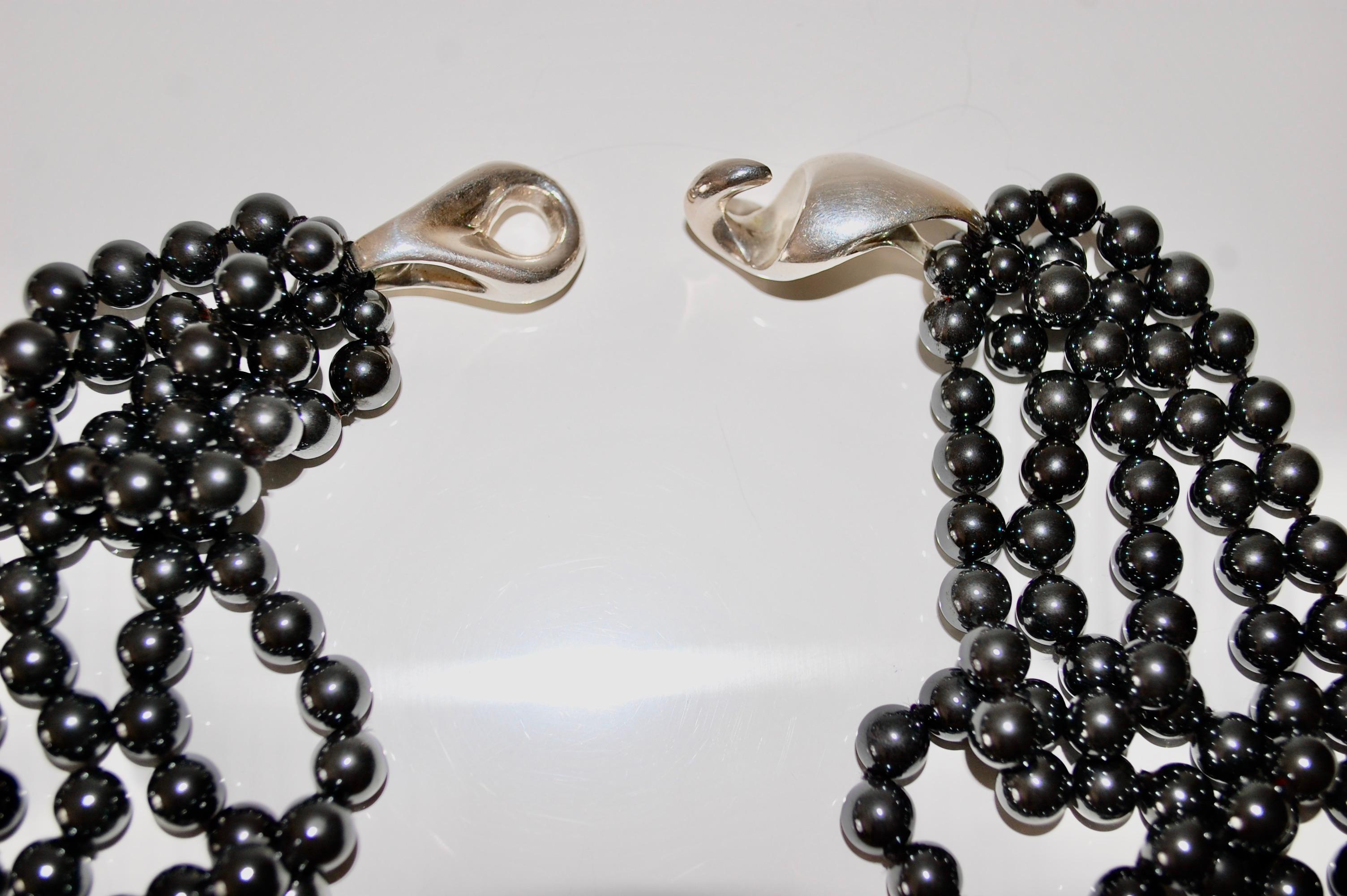 Perlina Collana in argento sterling con ematite di Patricia von Musulin in vendita
