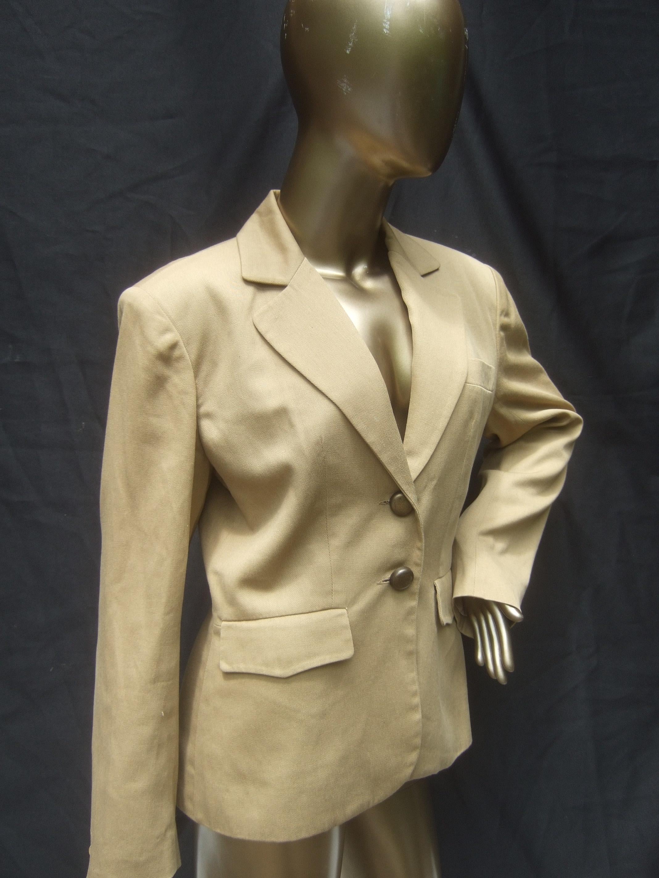Women's Hermes Paris Khaki Cotton Blend Womens Jacket Circa 1980s For Sale