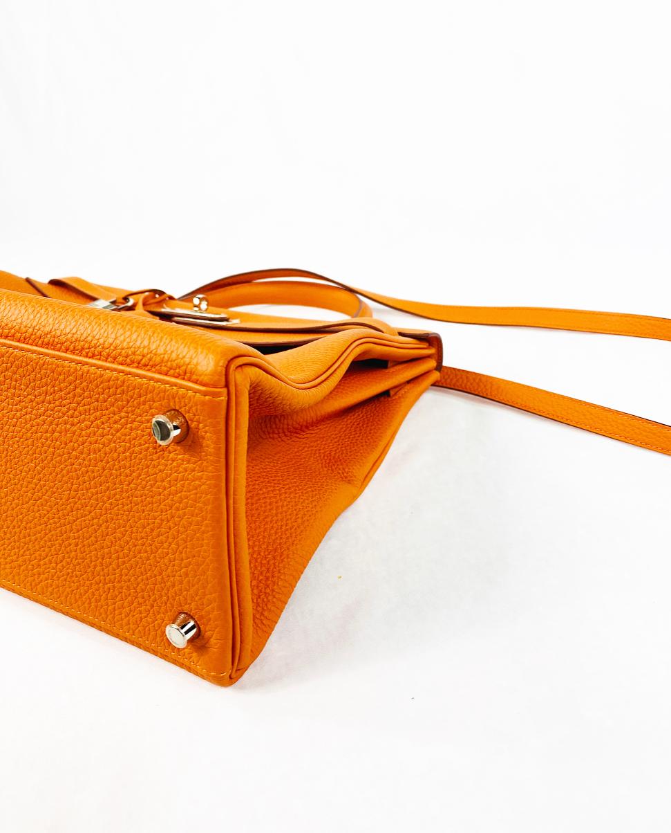 Hermes Soft Retourne 35 Kelly Orange Leather Handbag 1