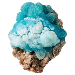 Hemimorphite sur quartz, mine de Malipo, Wenshan Co., Yunnan Prov, Chine