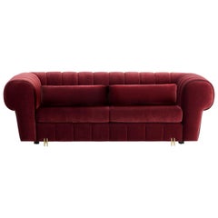 Cherry Hemingway Sofa with Antique Brass Color Feet