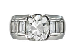 Bague solitaire Hemmerle sertie d'un diamant de 5,27 carats, de fabrication allemande.