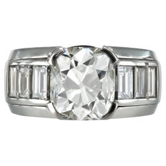 Bague solitaire Hemmerle sertie d'un diamant de 5,27 carats, de fabrication allemande.