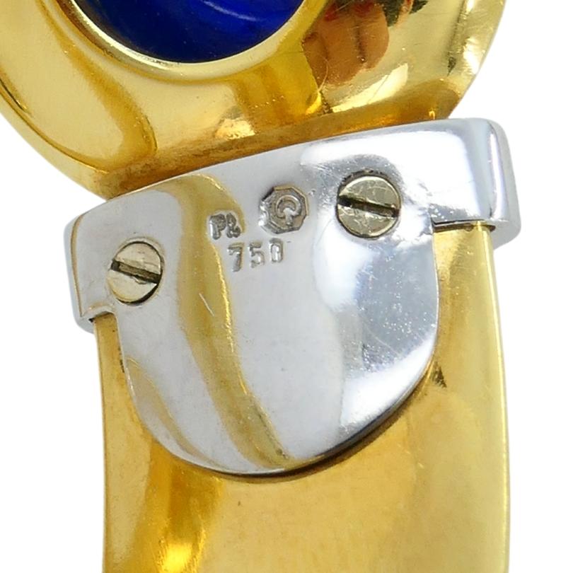 Taglio misto Bracciale Hemmerle Spiral Design Oro 18k Zaffiro Pelle Estate Jewelry in vendita