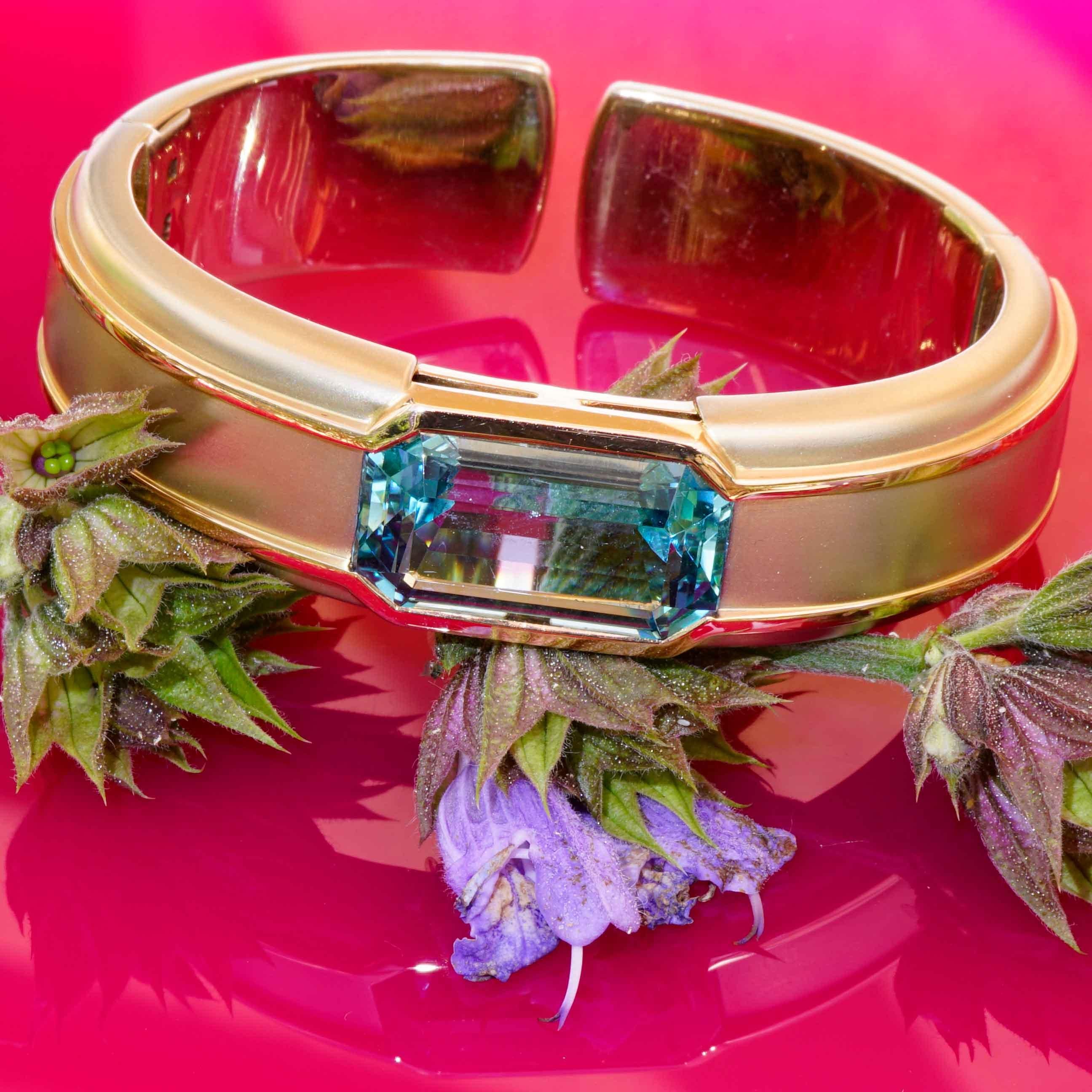 Hemmerle Munich Pulsera y Anillo y 25 ct Santa Maria Color precioso Aquamarin en venta 5