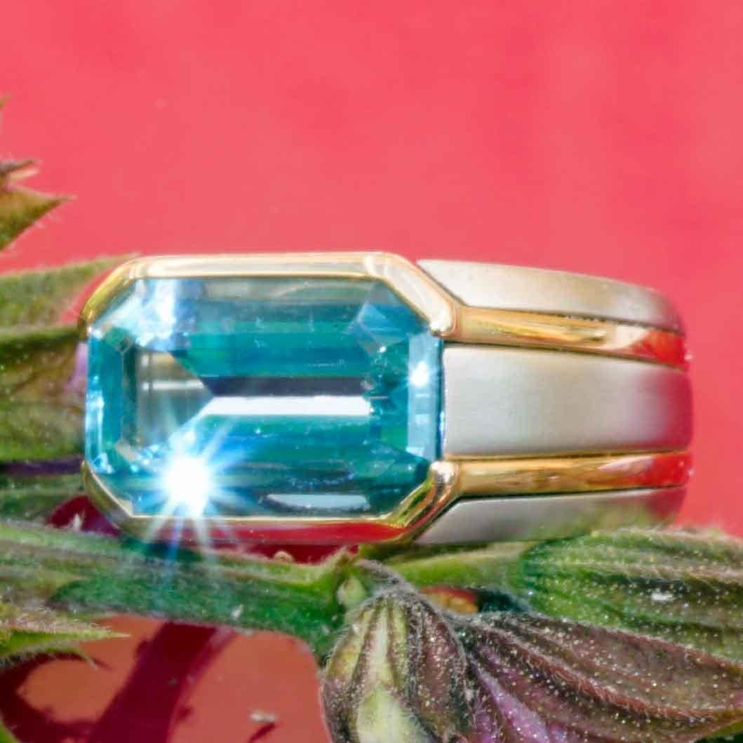 Hemmerle Munich Pulsera y Anillo y 25 ct Santa Maria Color precioso Aquamarin en venta 6