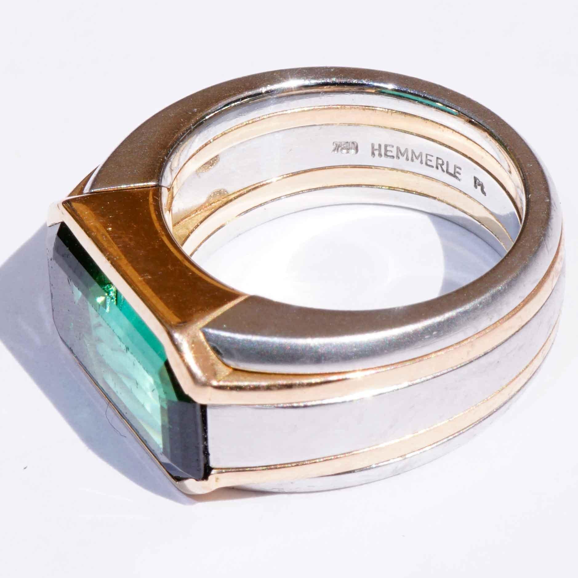 Hemmerle Munich Pulsera y Anillo y 25 ct Santa Maria Color precioso Aquamarin en venta 12