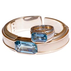 Hemmerle Munich Bracelet and Ring and 25 ct Santa Maria Color precious Aquamarin