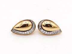 Hemmerle Munich Clips d'oreilles en or 18 carats et platine avec 3,12 carats de diamants