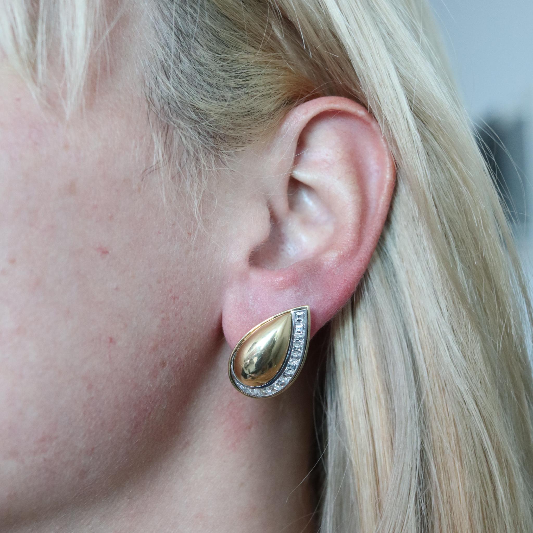 Hemmerle Münchener Clips-Ohrringe aus 18 Karat Gold und Platin mit 3,12 Karat Diamanten im Zustand „Hervorragend“ im Angebot in Miami, FL