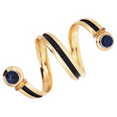 Hemmerle, Platin 18K Gold Saphir Lederarmband