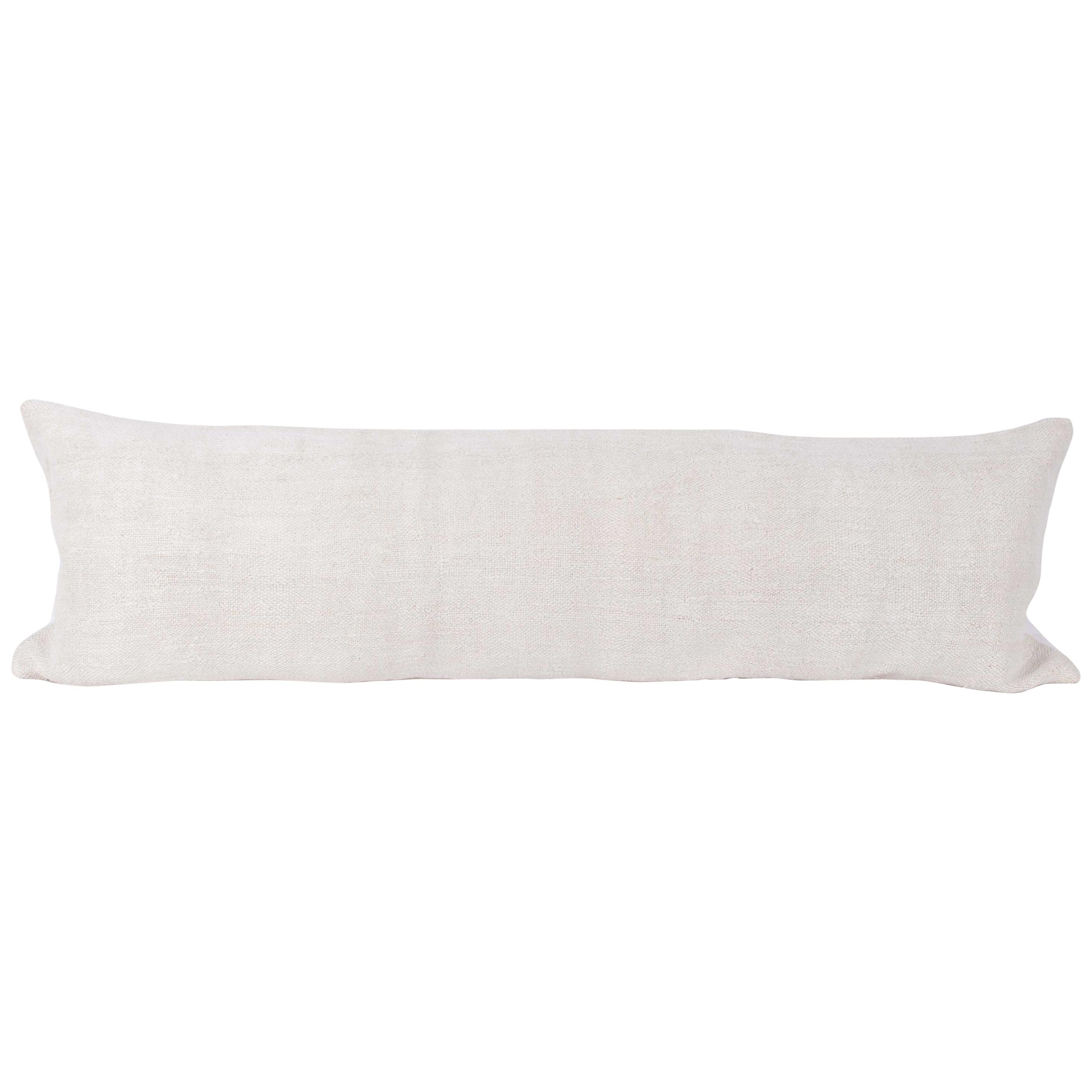Hemp Lumbar Pillow Case made from a Mid-20th Century Turkish Hemp Kilim