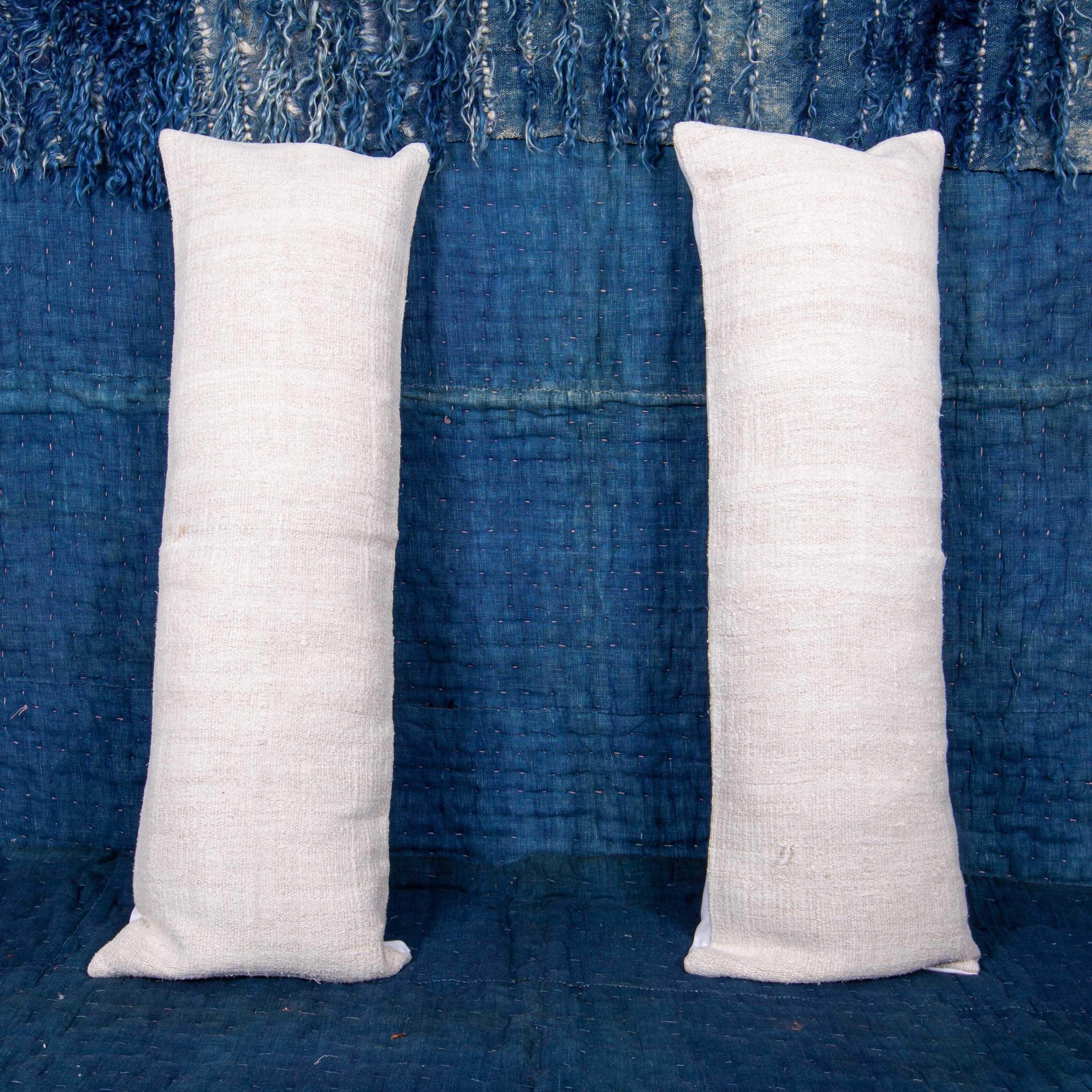 Hemp Lumbar Pillow Cases Made from a Mid-20th Century Turkish Hemp Kilim 1