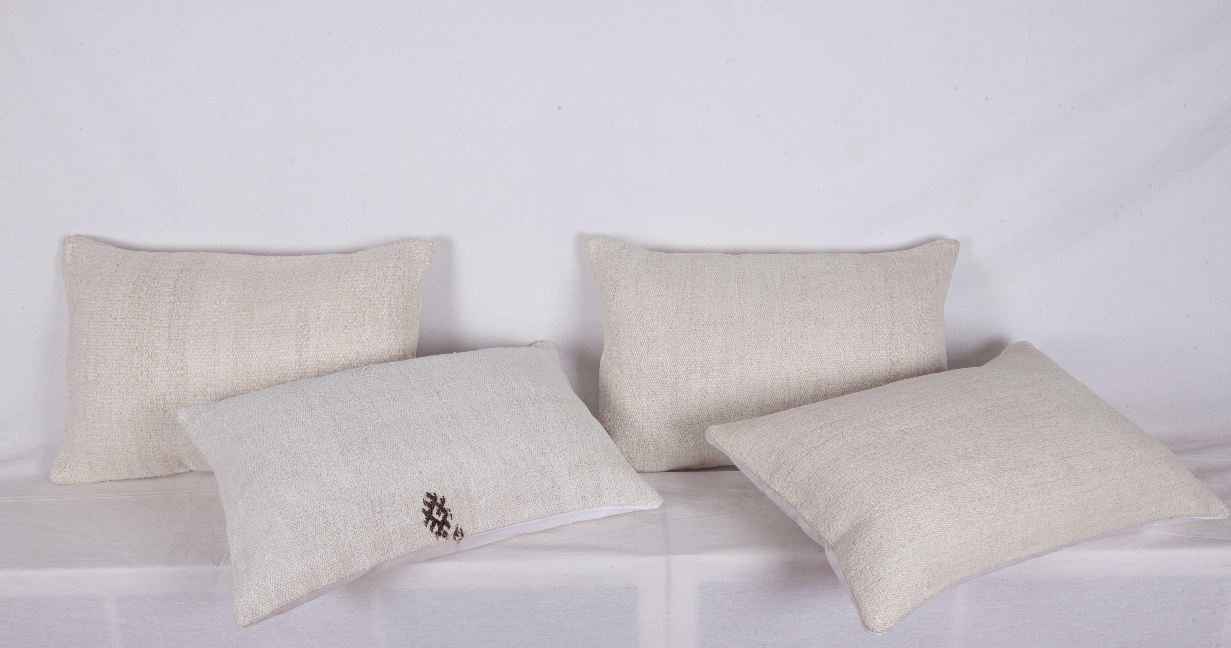 Hemp Lumbar Pillow Cases Made from a Mid-20th Century Turkish Hemp Kilim 4