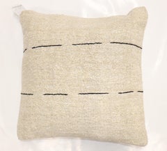 Hemp Minimalist Large Square Turkish Kilim Pillow