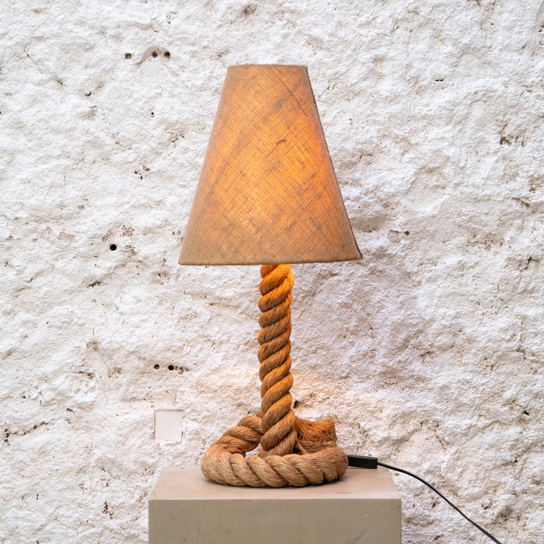 Hemp Rope Table Lamp in the Style of Audoux & Minet, Circa 1990 In Good Condition In Barcelona, Barcelona