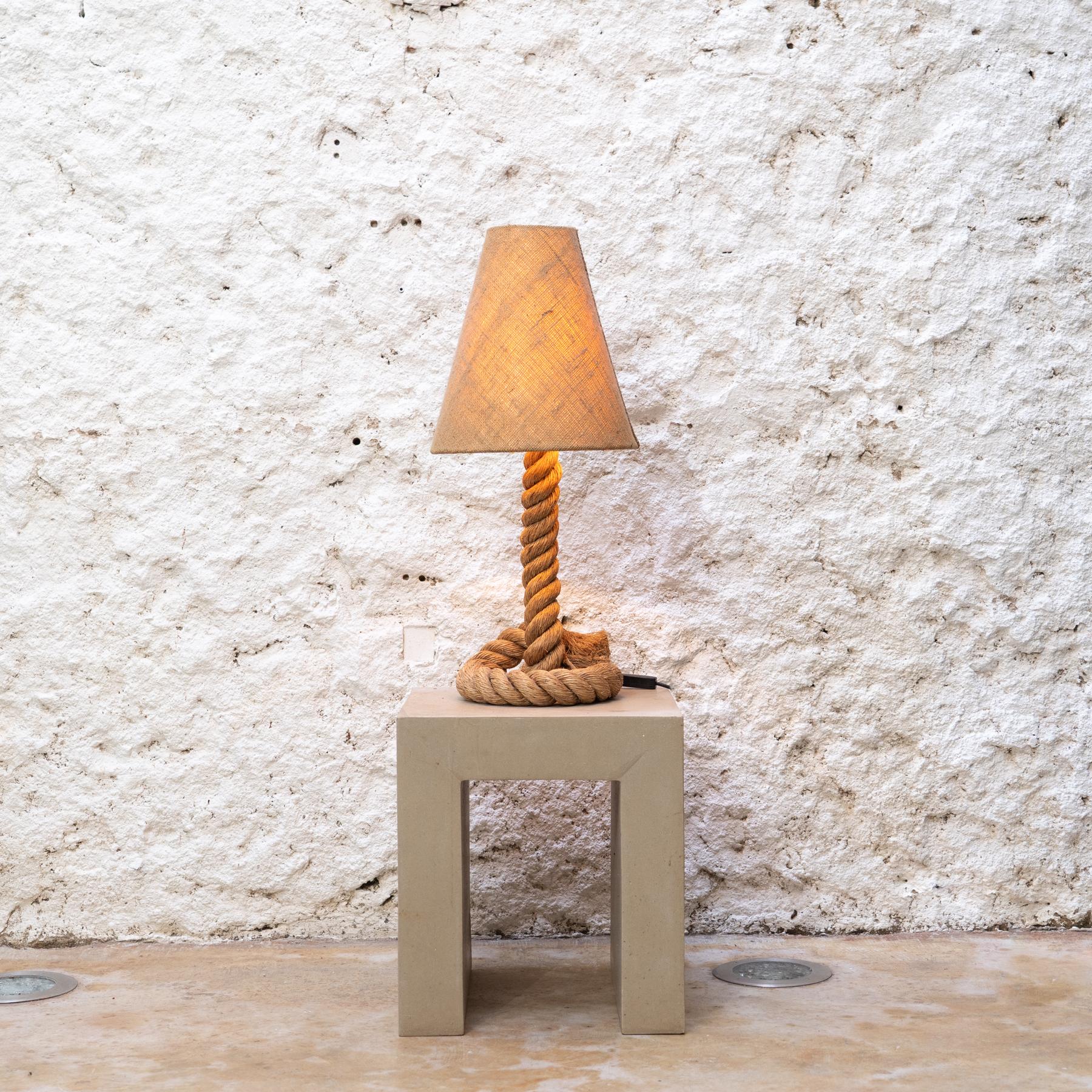 Late 20th Century Hemp Rope Table Lamp in the Style of Audoux & Minet, Circa 1990