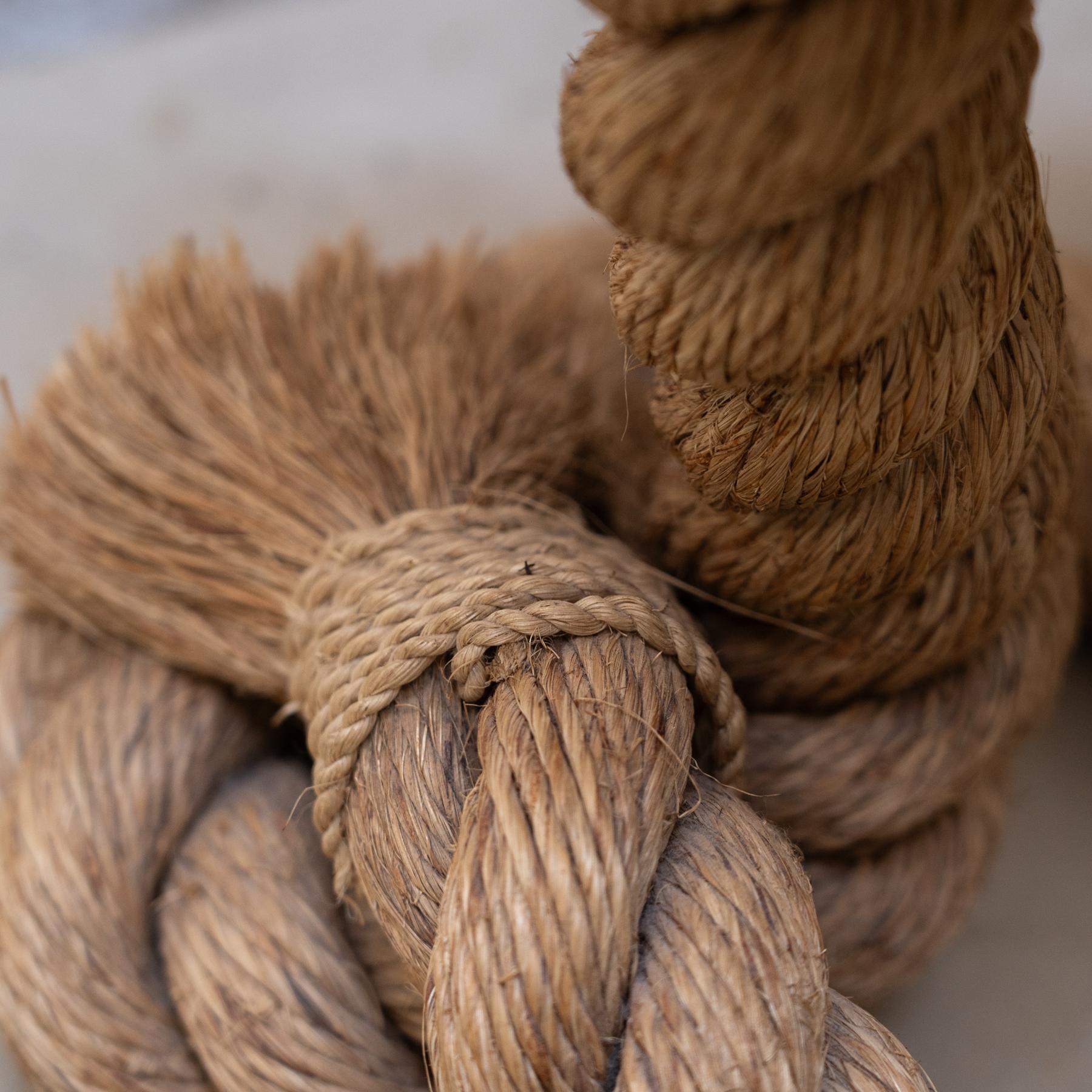 Hemp Rope Table Lamp in the Style of Audoux & Minet, Circa 1990 1