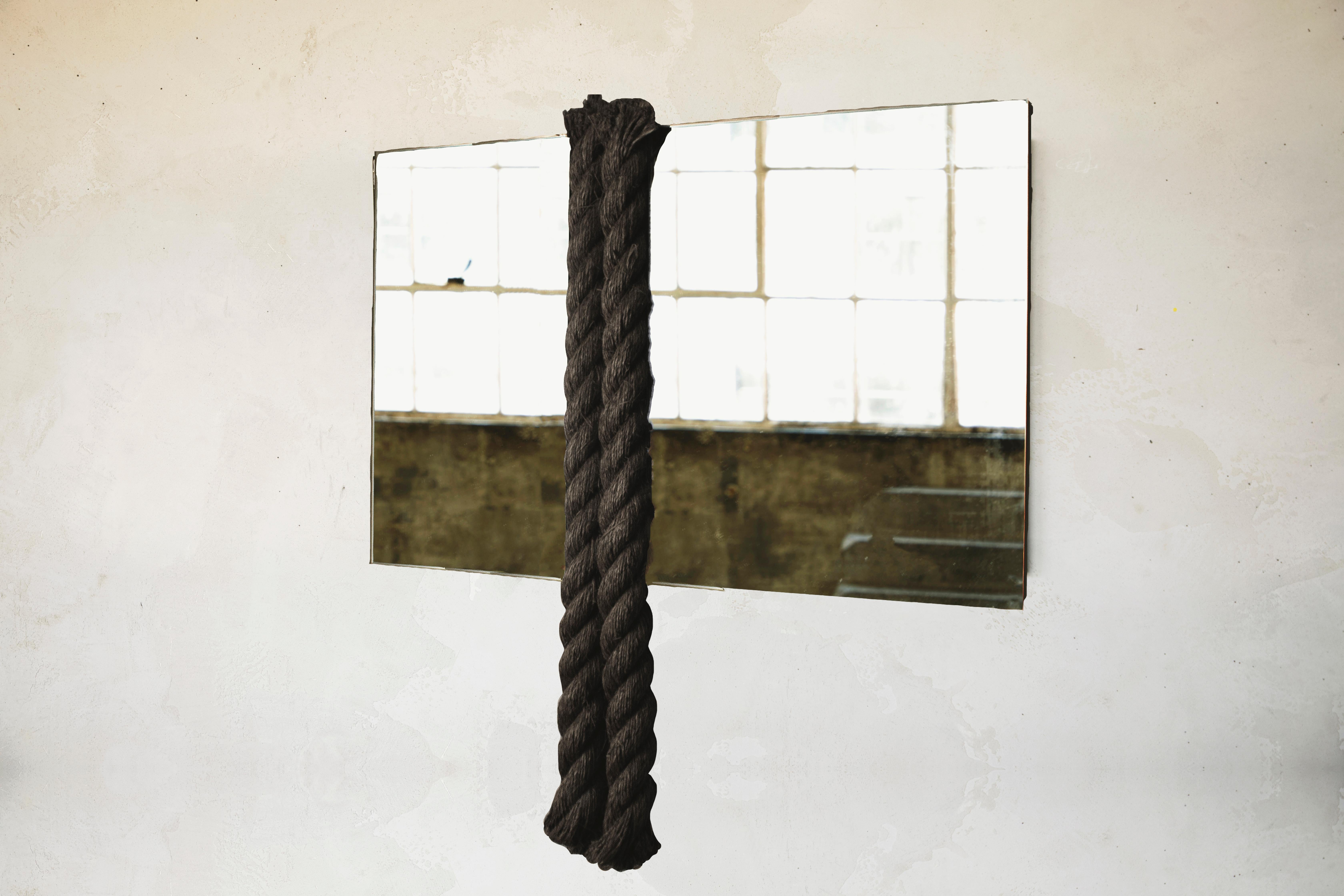 Hemp Ropes, Contemporary, Sculptural, Minimal, Bacchanal Mirror For Sale 1