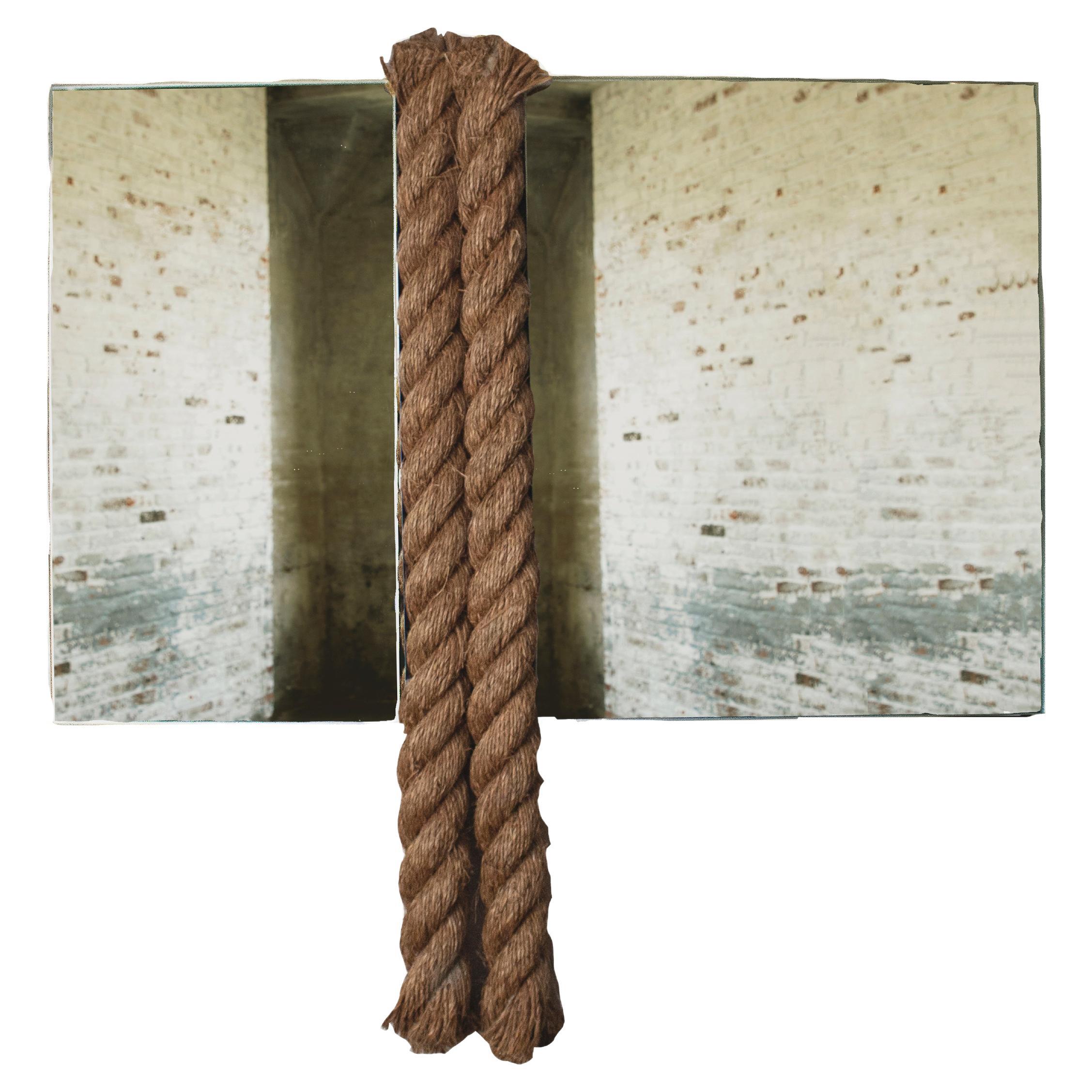 Hemp Ropes, Contemporary, Sculptural, Minimal, Bacchanal Mirror For Sale