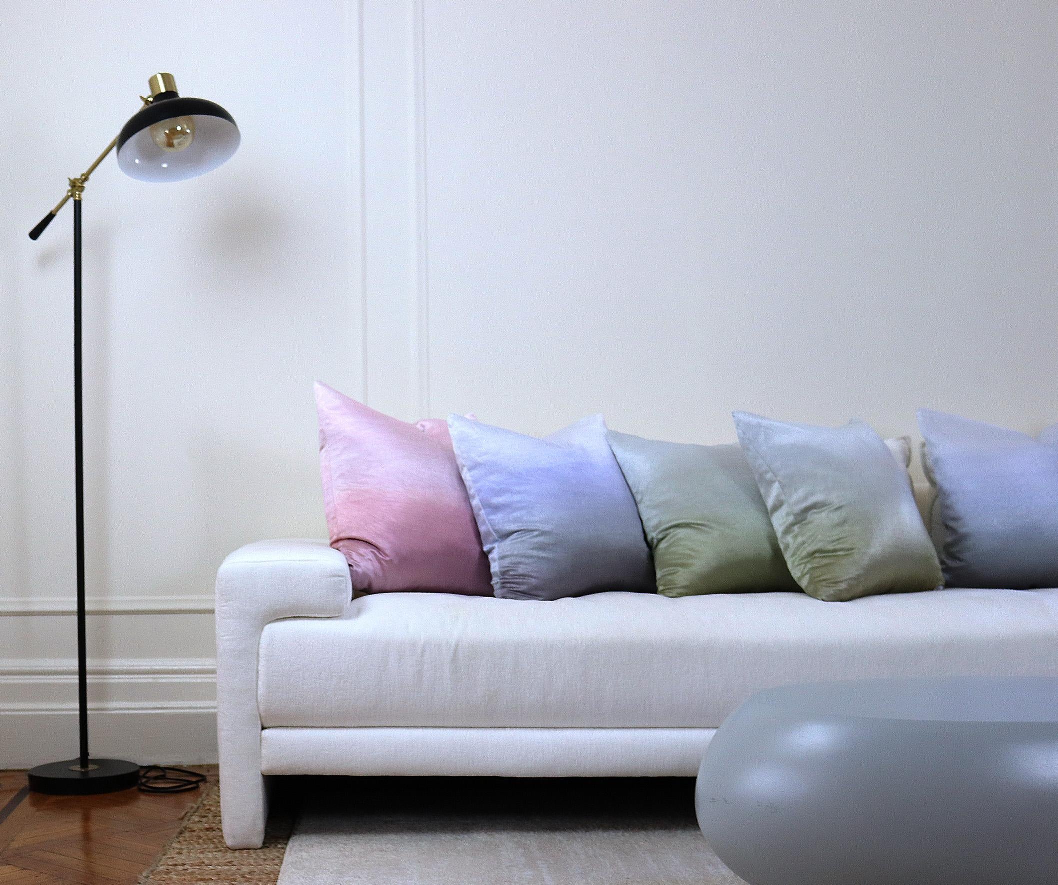 Dyed Hemp Silk Pillow - Lavender For Sale